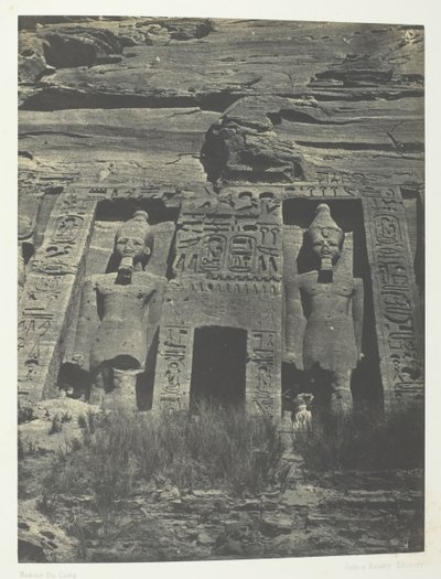 Ibsambouul, Hathor Speos Girişi, Nubia, 184951, 1852 basılmış. by Maxime Du Camp