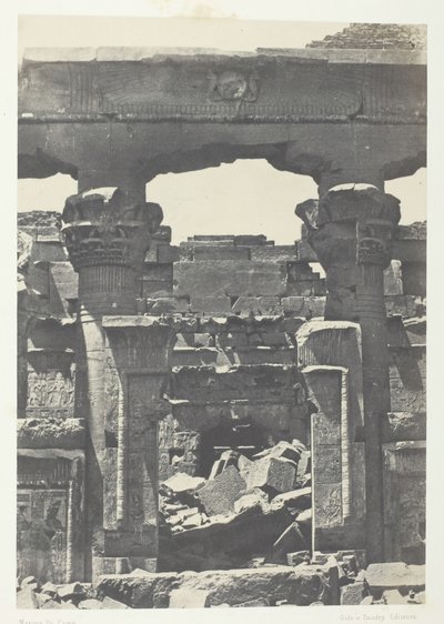 Kalabscheh, Porte du Pronaos, Nubie, 184951, 1852 basılmış. by Maxime Du Camp