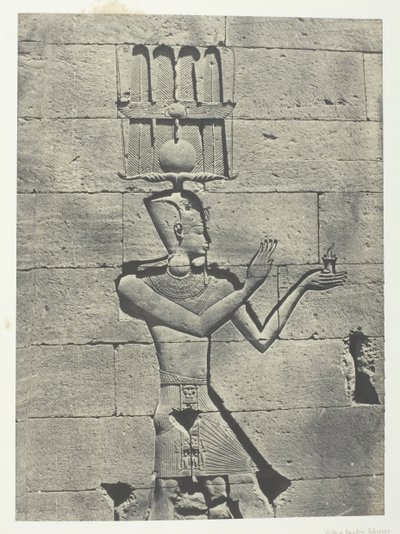 Kalabscheh, Tapınağın Arka Cephesinden Heykeller, Nubia, 184951, 1852 basılmış. by Maxime Du Camp