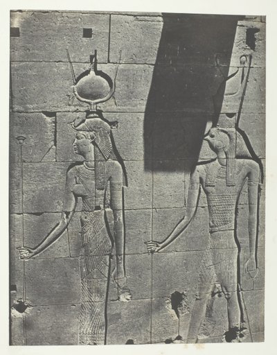 Kalabscheh, Tapınağın Arka Cephesinden Heykeller, Nubia, 184951, 1852 basılmış. by Maxime Du Camp
