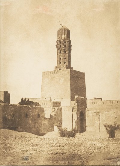 Minaret oriental de la Mosquée du Khalif Hakem, au Kaire, December 27, 1849. by Maxime Du Camp