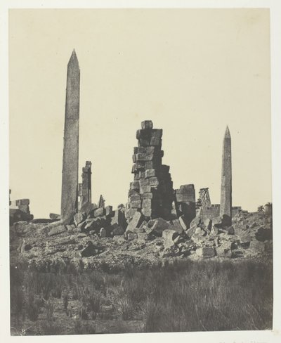 Karnak Sarayı, Dikilitaşlar, Thebes, 184951, 1852 basılmıştır. by Maxime Du Camp