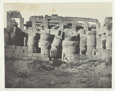 Karnak Sarayı, Hipostil Salonu Kuzeye Alındı, Thebes, 184951, 1852 basılmış. by Maxime Du Camp