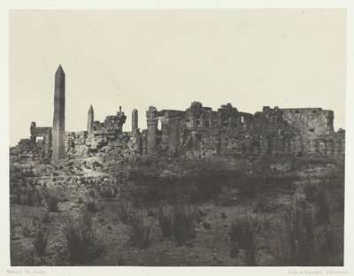 Karnak Sarayı, Harabelerin Genel Görünümü, Kuzeye Alınmış, Teb, 184951, 1852 basılmış. by Maxime Du Camp