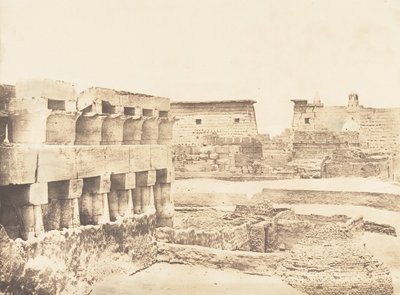 Güneyden alınan Luksor Sarayı ve Köyü, Teb, 1849-50. by Maxime Du Camp