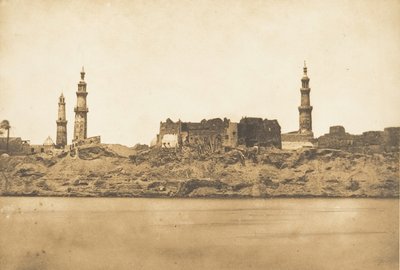 Girgeh ve Kıyı Şeridi Görünümü - Nil Tufanı Tarafından Kaldırıldı, 1849-50. by Maxime Du Camp