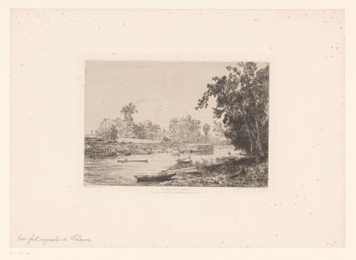 Neuilly À Neuilly'de (Seine) Seine'nin görünümü (nesne üzerindeki başlık) by Maxime François Antoine Lalanne