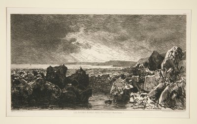 Trouville [Low Tide] yakınlarındaki Kara Kayalar by Maxime Lalanne