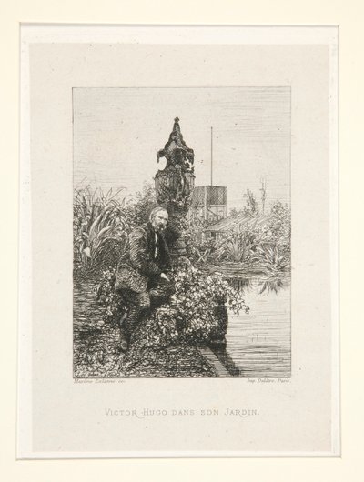 Victor Hugo dans son jardin (Victor Hugo Bahçesinde), pl. Chez Victor Hugo süitinden 12 (Victor Hugo by Maxime Lalanne