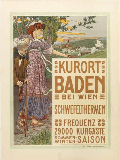 Viyana yakınlarındaki kaplıca kenti Baden, c. 1910. by Maximilian Liebenwein
