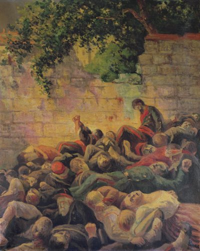 Komünarların 'Mur des Federes'te İnfazı by Maximilien Luce