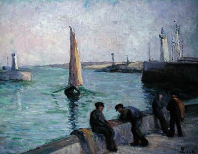 Bir Limandaki Balıkçılar, 1920 dolayları (tuval üzerine yağlı boya) by Maximilien Luce