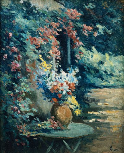 Peyzajda Çiçekler; Bir Manzarada Çiçek Buketi, by Maximilien Luce