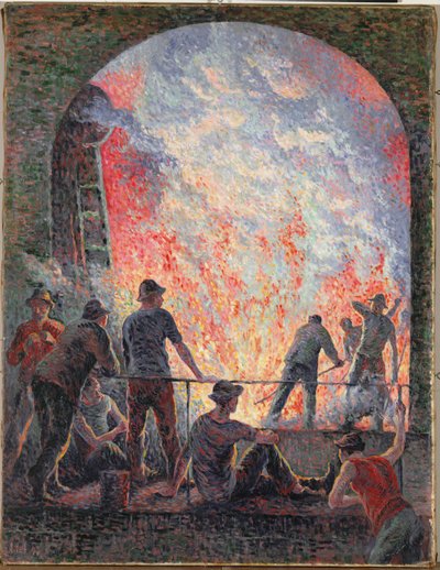 Steelworks (tuval üzerine yağlıboya) by Maximilien Luce
