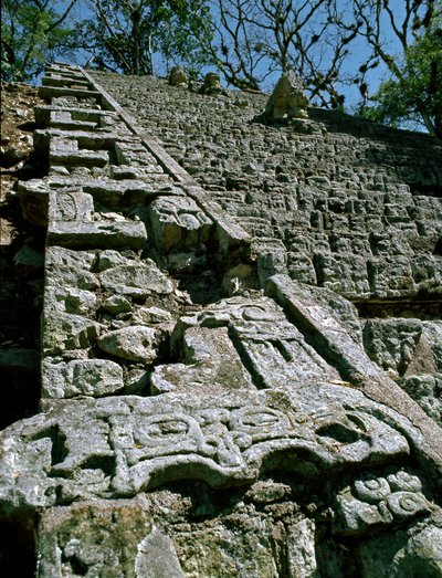 Hiyeroglif Merdivenin Görünümü, MS 743 by Mayan