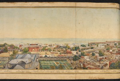 Delhi panoramasının bir bölümü by Mazar or Mazhar Ali Khan