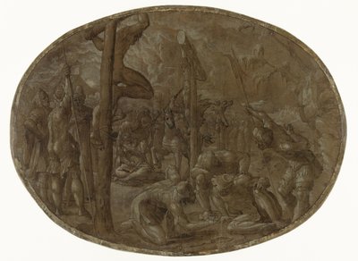 çarmıha germe by Meester van de Liechtensteinse Aanbidding