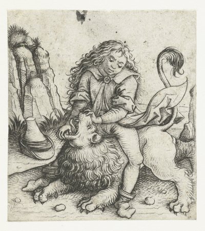 Samson aslanı fetheder Samson Tarihi (dizi başlığı) by Meester van het Amsterdamse Kabinet