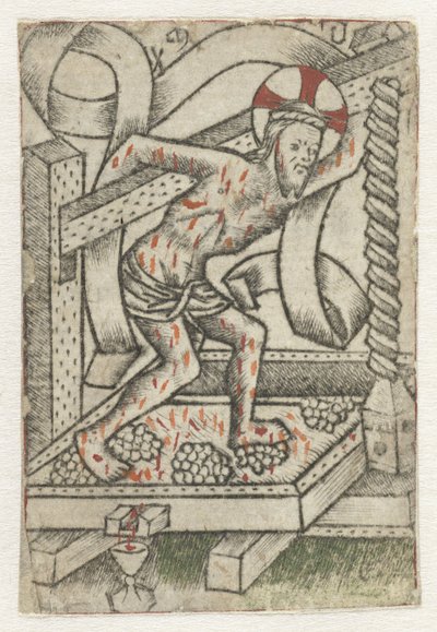 şarap presinde İsa by Meester van het Martyrium der Tienduizend