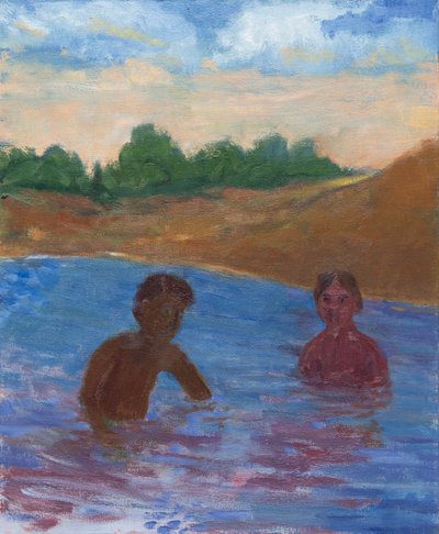 Evening Swim, 2017 (tuval üzerine yağlıboya) by Megan Williamson