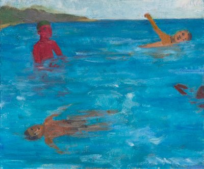 Dört Yüzücü, 2017 (tuval üzerine yağlıboya) by Megan Williamson