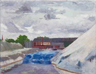 Cal Sag üzerinde Tuz Barajı, 2014 (tuval üzerine yağlıboya) by Megan Williamson