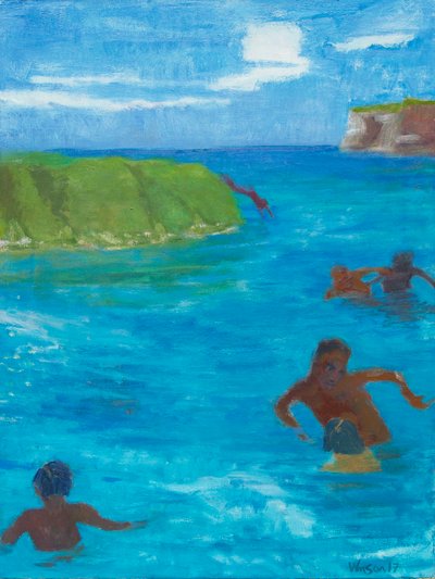 Six in the Water, 2017 (tuval üzerine yağlıboya) by Megan Williamson