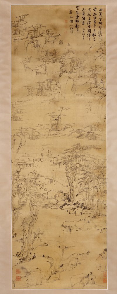 Dumanlı Vadide Gezinmek, 1649. by Mei Qing