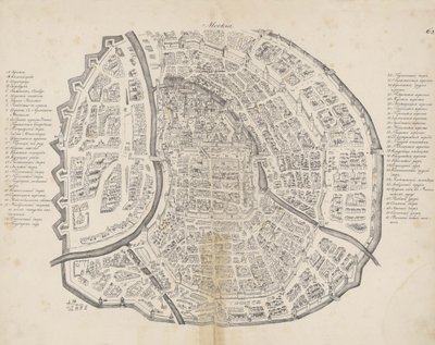 Moskova haritası. Gönderen: Augustin von Meyerberg ve Rusya