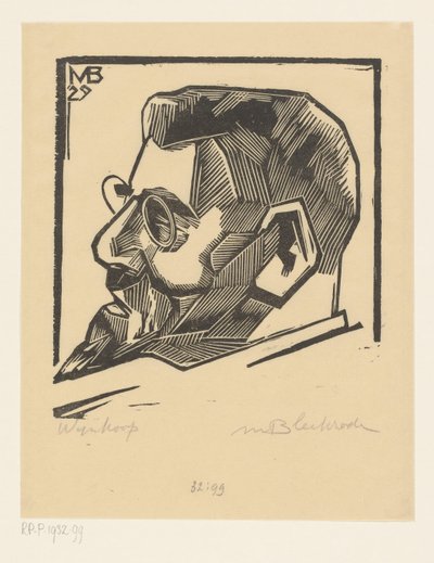 David Wijnkoop'un portresi (nesne üzerindeki başlık) by Meijer Bleekrode (signed by artist)