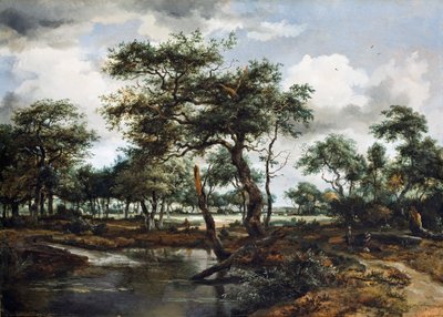 Ormanda Bir Gölet, 1668 (meşe panel üzerine yağlı boya) by Meindert Hobbema