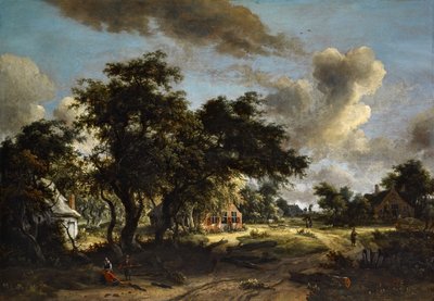 Ağaçlar Arasındaki Köy by Meindert Hobbema