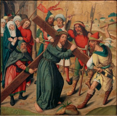 haç taşıyan İsa by Meister der Aachener Schranktüren