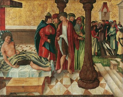 Mucizevi bacak iyileşmesi St. Cosmas ve Damian by Meister der Legendenszenen