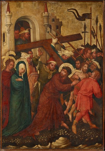 haç taşıyan İsa by Meister der St. Lambrechter Votivtafel