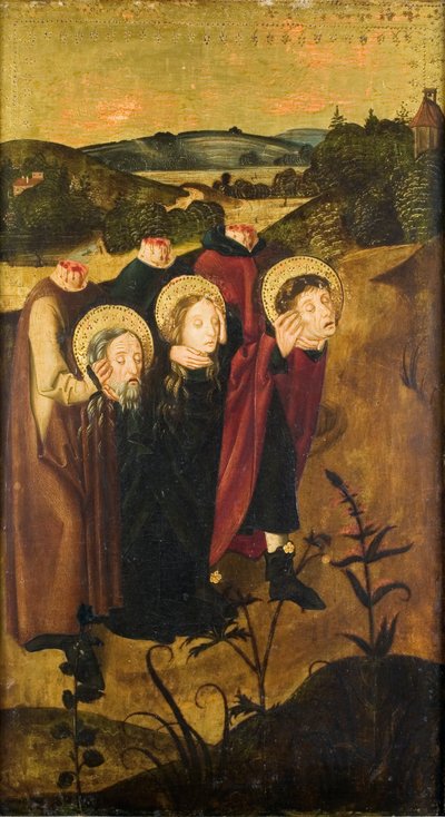 Kafası kesilen St. Mezara giderken Felix, Regula ve Exuperantius by Meister des Winkler Epitaphs