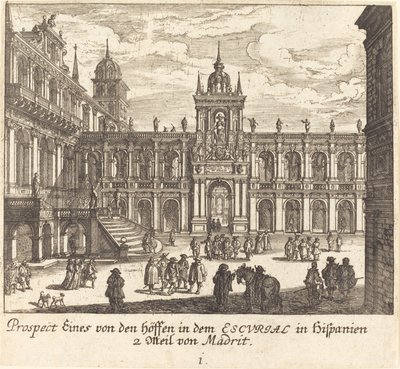 Escorial, İspanya by Melchior Küsel after Johann Wilhelm Baur