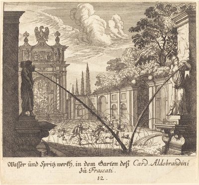 Kardinal Aldobrandini Bahçeleri, Frascati by Melchior Küsel after Johann Wilhelm Baur