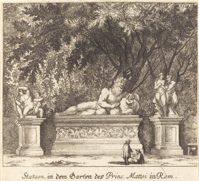 Prens Mattei Bahçeleri, Roma by Melchior Küsel after Johann Wilhelm Baur