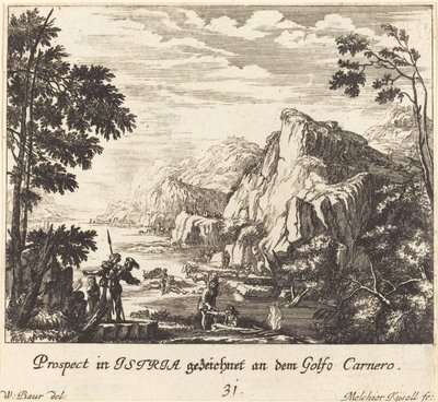 Istria, Carnero Körfezi by Melchior Küsel after Johann Wilhelm Baur