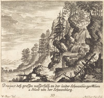 Büyük Şelale, Schwanburg by Melchior Küsel after Johann Wilhelm Baur
