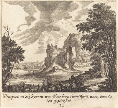 dağ manzarası by Melchior Küsel after Johann Wilhelm Baur
