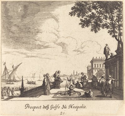 Napoli Körfezi manzarası by Melchior Küsel after Johann Wilhelm Baur