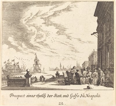 Napoli Körfezi manzarası by Melchior Küsel after Johann Wilhelm Baur