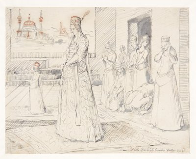 Bir Grup Türk Kadını Namazda by Melchior Lorck
