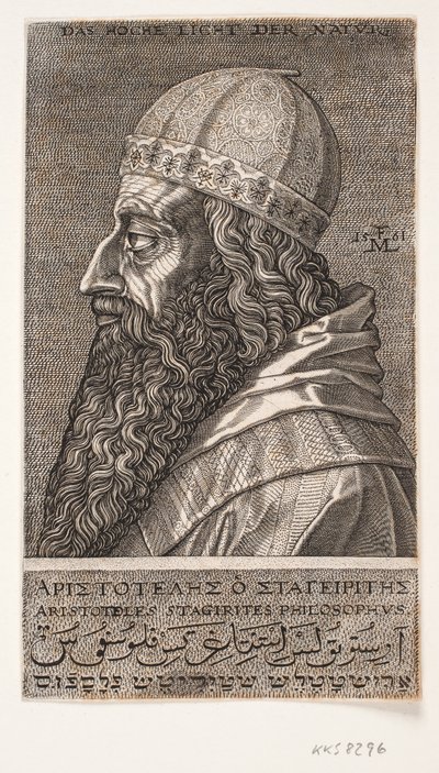 Aristoteles, yarım uzunlukta portre, sola doğru profil by Melchior Lorck