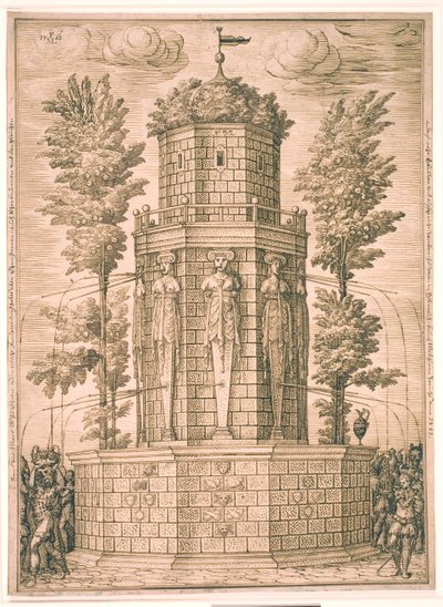 Caryatids ile Çeşme by Melchior Lorck