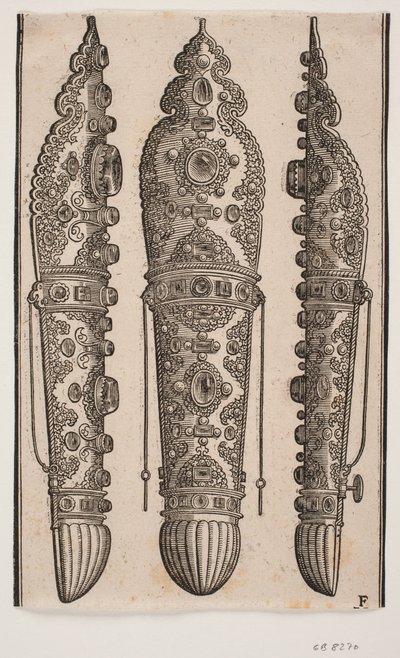 Janitshar başlığındaki kuş tüyüne tutunur by Melchior Lorck