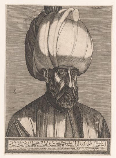 Portret van sultan Süleyman I by Melchior Lorck