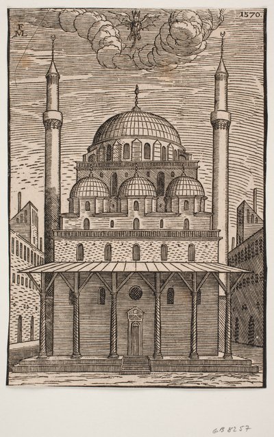 Üzerinde Ejderhaya Benzer Bir Şeytanın Oturduğu Tanımlanamayan Cami by Melchior Lorck